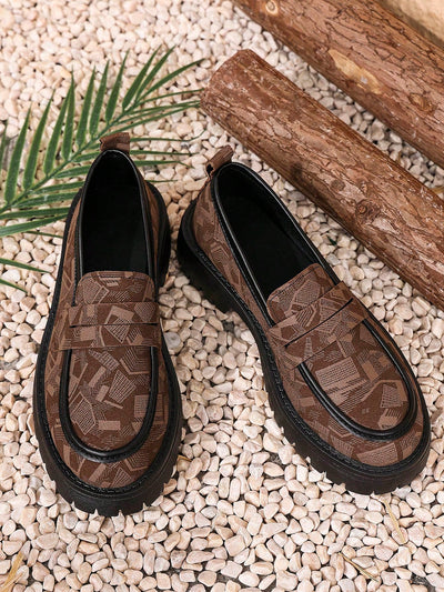 Chic Retro British Suede Patchwork Loafers - Cozy Mid-Heel Slip-Ons for Autumn