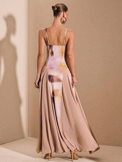 Enchanting Ombre Patchwork Dress: Perfect for Romantic Dates and Gatherings