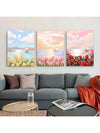 Botanical Bliss: 3-Piece Frameless Plant Wall Art Set for Modern Living Spaces