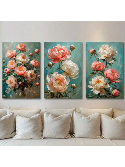 Botanical Bliss: 3-Piece Floral Wall Art Poster Set for Modern Decor