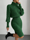 Chic Elegance: Solid Color Turtleneck Slim-Fit Sweater Dress for Autumn & Winter