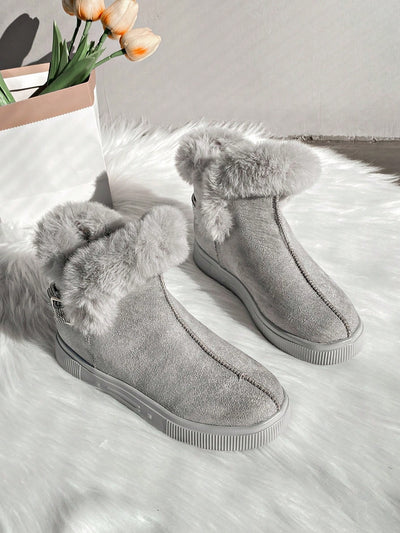 Cozy Chic: Women's Waterproof Faux Fur Snow Boots for Autumn & Winter