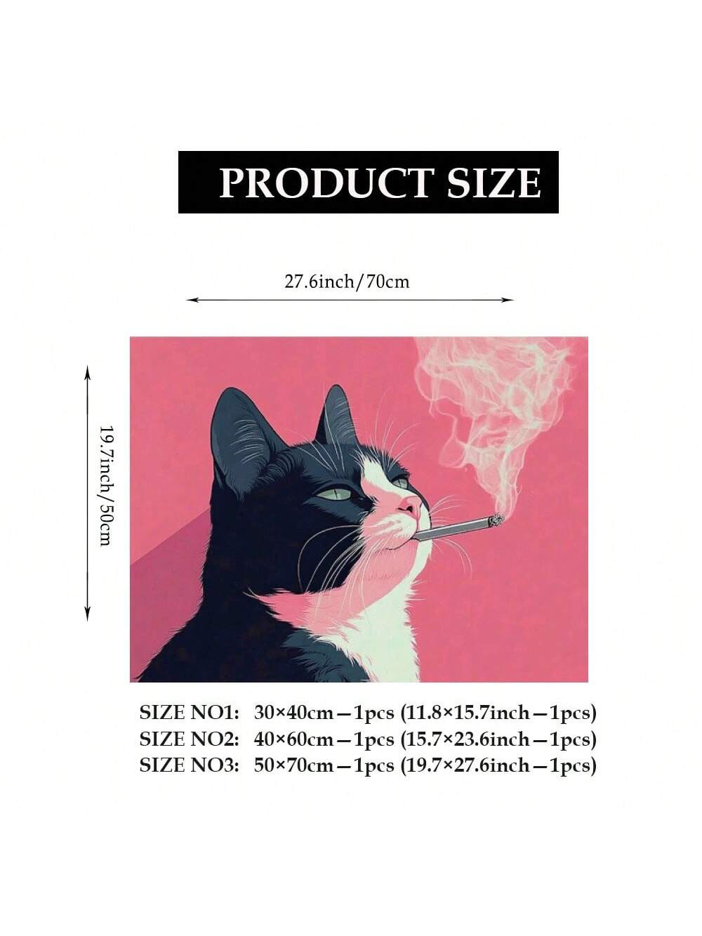 Add a touch of whimsy to any space with this black cat canvas wall art. Featuring a playful retro design, this piece is sure to bring a smile to your face and liven up any room. Perfect for animal lovers and those who appreciate unique, quirky decor. Meow!