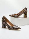 Elegant Snake Pattern Pointed-Toe Pumps – Stylish & Comfortable High Heels for the Office