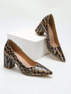 Elegant Snake Pattern Pointed-Toe Pumps – Stylish & Comfortable High Heels for the Office