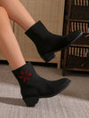 Retro-Inspired V-Neck Tassel Over-the-Knee High Heel Riding Boots for Autumn/Winter