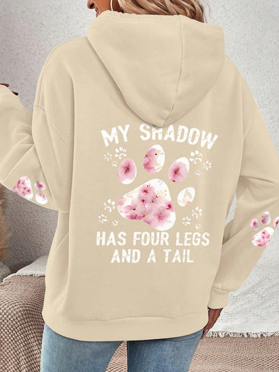 Cozy Animal Paw Print Hoodie: Chic Pullover for Fall & Winter