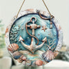 Coastal Charm: 8-Inch Sailing Anchor Wooden Wreath Plaque for Beach-Inspired Decor