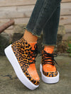 Trendy Leopard Print Roman Short Boots for Chic Office Style