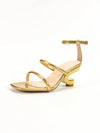 Chic Minimalist High Heel Sandals with Gold Accents – Perfect for Summer Elegance