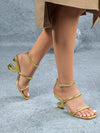 Chic Minimalist High Heel Sandals with Gold Accents – Perfect for Summer Elegance