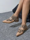 Chic Women's Leopard Chelsea Ankle Boots - Stylish Flat Booties for Every Occasion