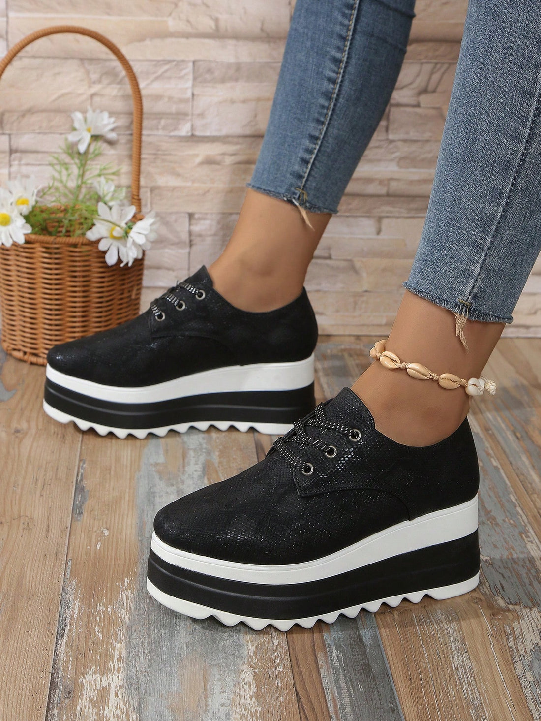 Get ready to slither into style with our Chic & Comfy Snakeskin Platform Wedge Sandals! Perfect for any occasion, these sandals elevate your outfit while providing all-day comfort. Say goodbye to boring footwear and hello to fashionable fun with these must-have sandals!