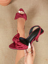 Chic and Versatile Pointed Toe Bowknot Thin Heel Sandals for Women