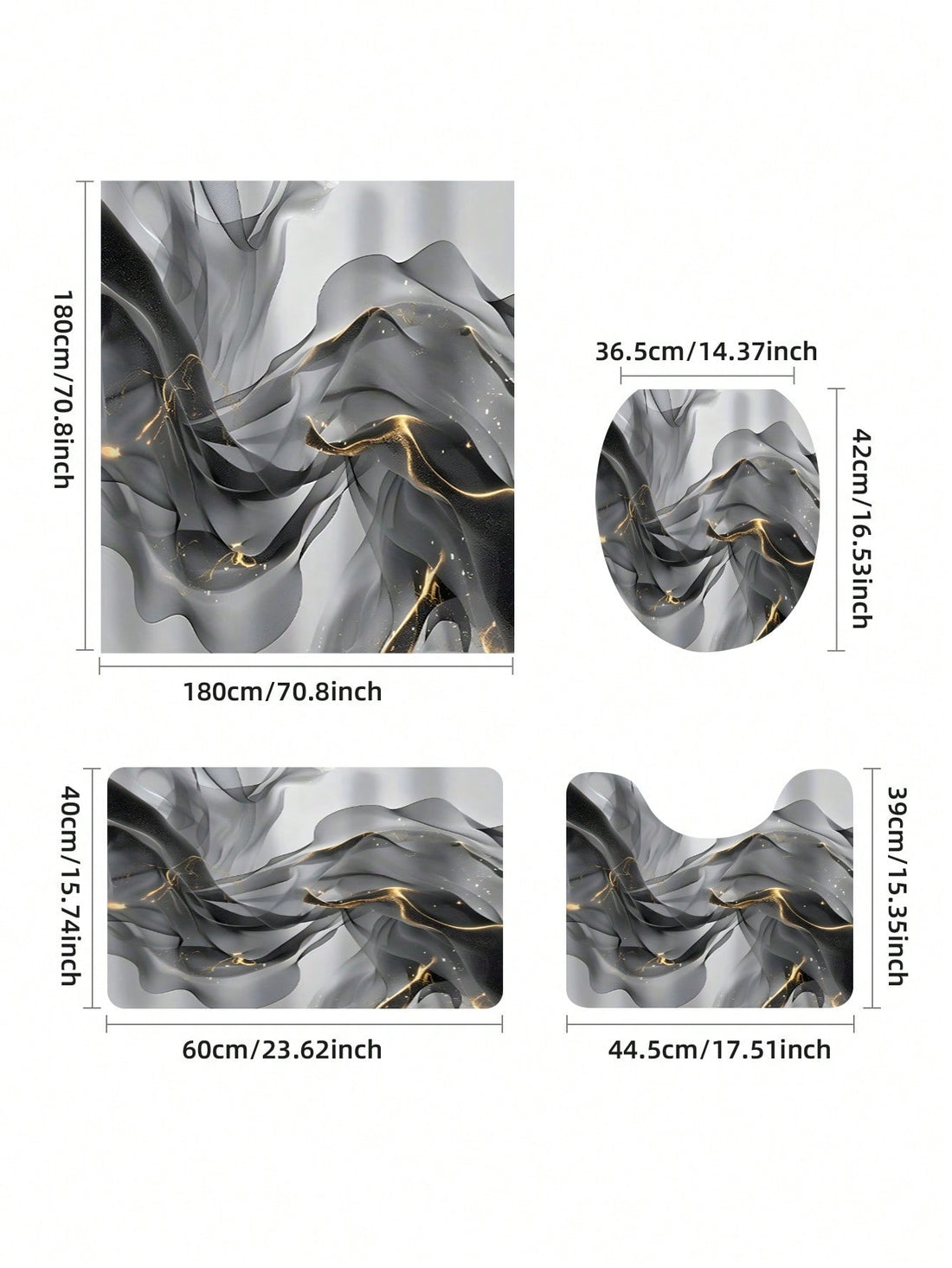 Transform your bathroom into a fun and fresh space with this modern 4-piece set! Featuring a vibrant patterned shower curtain, waterproof accessories that keep things tidy and dry, plus a stylish mat that adds a pop of personality underfoot. It’s the perfect way to splash some style and practicality into your daily routine!