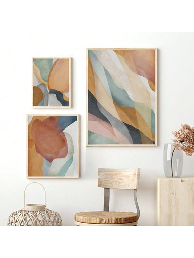 Modern Elegance: 3-Piece Unframed Abstract Art Canvas Set for Stylish Home Decor