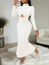 Chic Elegance: Women's Mock Neck Cut-Out Ruched Mermaid Dress for Banquets