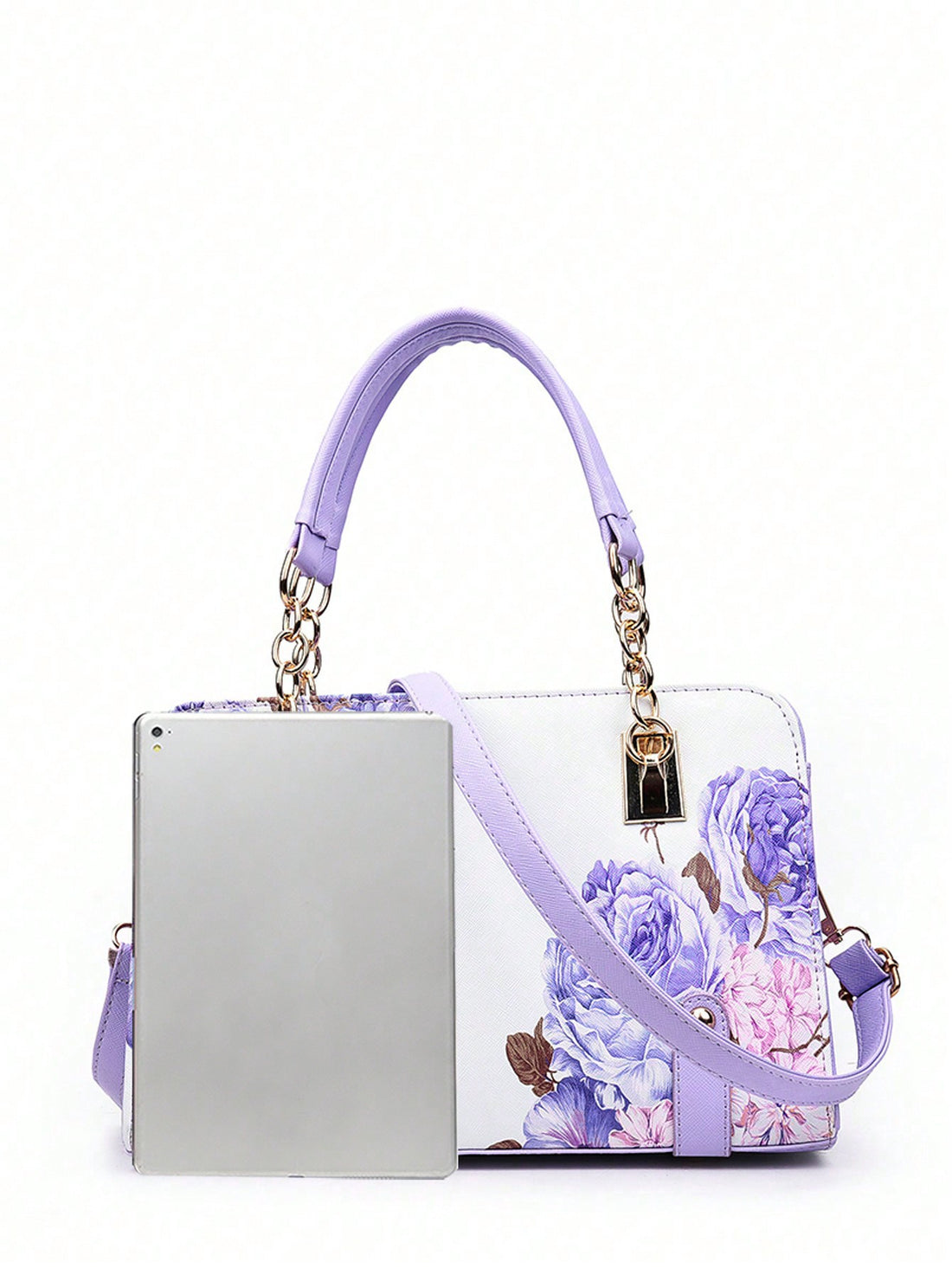 Introducing our elegant and versatile Chic Floral Crossbody Bag, perfect for any occasion. Featuring a chic floral design, this bag is both stylish and functional. With a convenient crossbody strap, you can stay hands-free while carrying your essentials. Elevate your outfit and stay organized with our Chic Floral Crossbody Bag.