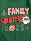 Festive Green Couple's Crew Neck Sweatshirt - Trendy Christmas Letter Print Fleece