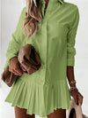 Effortless Elegance: Casual Button-Up Shirt Dress with Foldable Collar