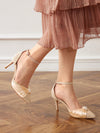 Elegant Pearl-Embellished Butterfly High Heels - Perfect Wedding Footwear for Women