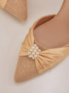 Elegant Pearl-Embellished Butterfly High Heels - Perfect Wedding Footwear for Women