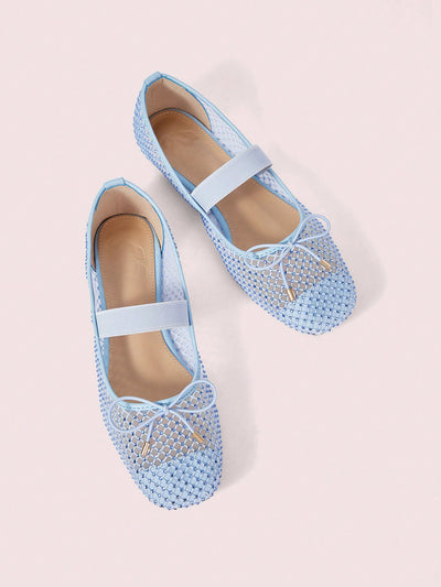 Chic Rhinestone Bow-Detailed Flat Loafers for Effortless Style