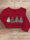 Festive Flair: Women's Loose Fit Christmas Chicken Print Sweatshirt