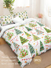 Festive Sparkle: 3-Piece Christmas Tree Bedding Set for Cozy Holiday Celebrations