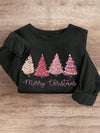 Festive Flair: Women's Loose Fit Christmas Chicken Print Sweatshirt