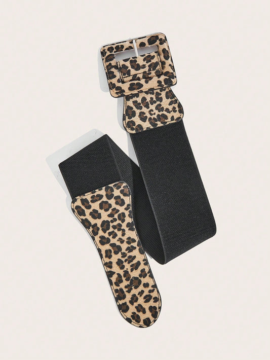 Chic Vintage Knotted Leopard Print Waist Belt with Rivet Details