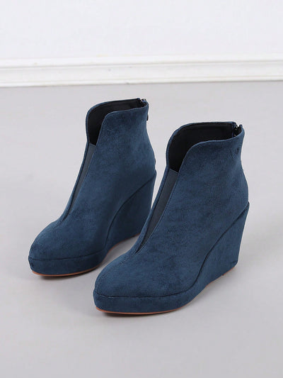 Chic Wedge Platform High Heel Ankle Boots for Effortless Style