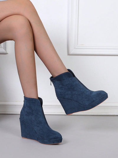 Chic Wedge Platform High Heel Ankle Boots for Effortless Style