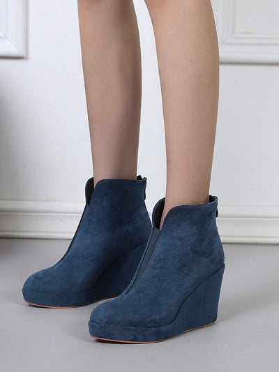 Chic Wedge Platform High Heel Ankle Boots for Effortless Style