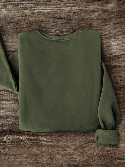 Quirky Charm: Green Headed Duck Print Fleece Sweatshirt for a Cozy Autumn/Winter Look