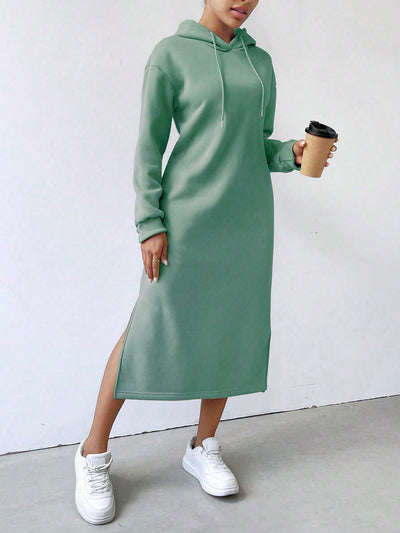 Cozy Chic: Fleece-Lined Hoodie Dress for Effortless Autumn Style