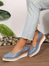 Autumn Elegance: Platform Wedge Slip-On Pumps with Waterproof Sole