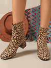 Chic Leopard Print Martin Boots with Rough Heels – Stylish Autumn Footwear for Every Occasion