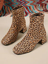 Chic Leopard Print Martin Boots with Rough Heels – Stylish Autumn Footwear for Every Occasion