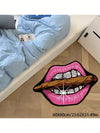 Chic Pink Lips Diamond Tobacco Carpet - Punk Style Decor for Any Room