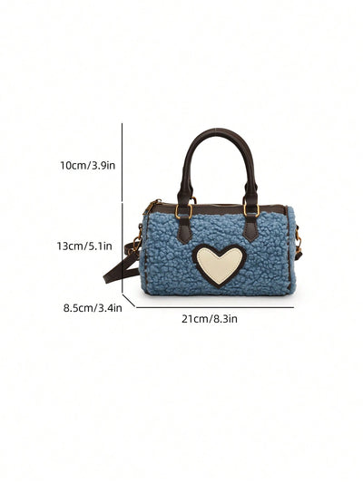 Chic Heart Plush Handbag: The Perfect Stylish Accessory for Autumn and Winter