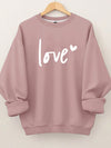 Charming Love Letter Heart Print Plus Size Sweatshirt for Women