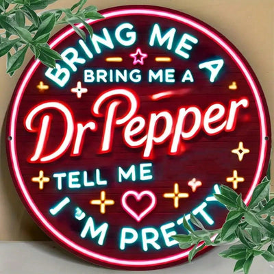 Vibrant 'Give Me A Pepper' Neon Sign - Stylish Round Wall Art for Home Office & Outdoor Decor