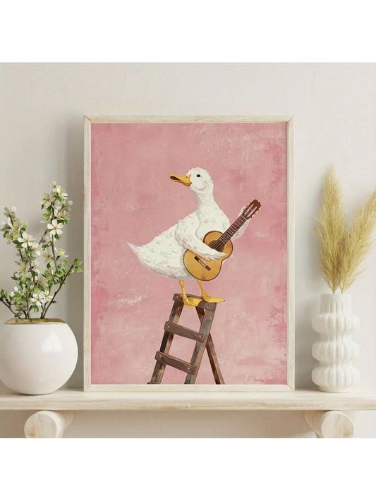 Charming Goose Canvas Art - Whimsical Farmhouse Decor for Children's Rooms and More