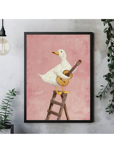 Charming Goose Canvas Art - Whimsical Farmhouse Decor for Children's Rooms and More