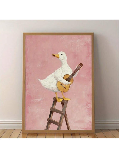 Charming Goose Canvas Art - Whimsical Farmhouse Decor for Children's Rooms and More