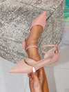 Chic Pink Pointed Toe Flats with Ankle Strap - Effortless Elegance for Every Occasion