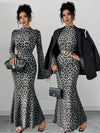 Chic & Wild: Leopard Print Bell Sleeve Maxi Dress for Effortless Elegance