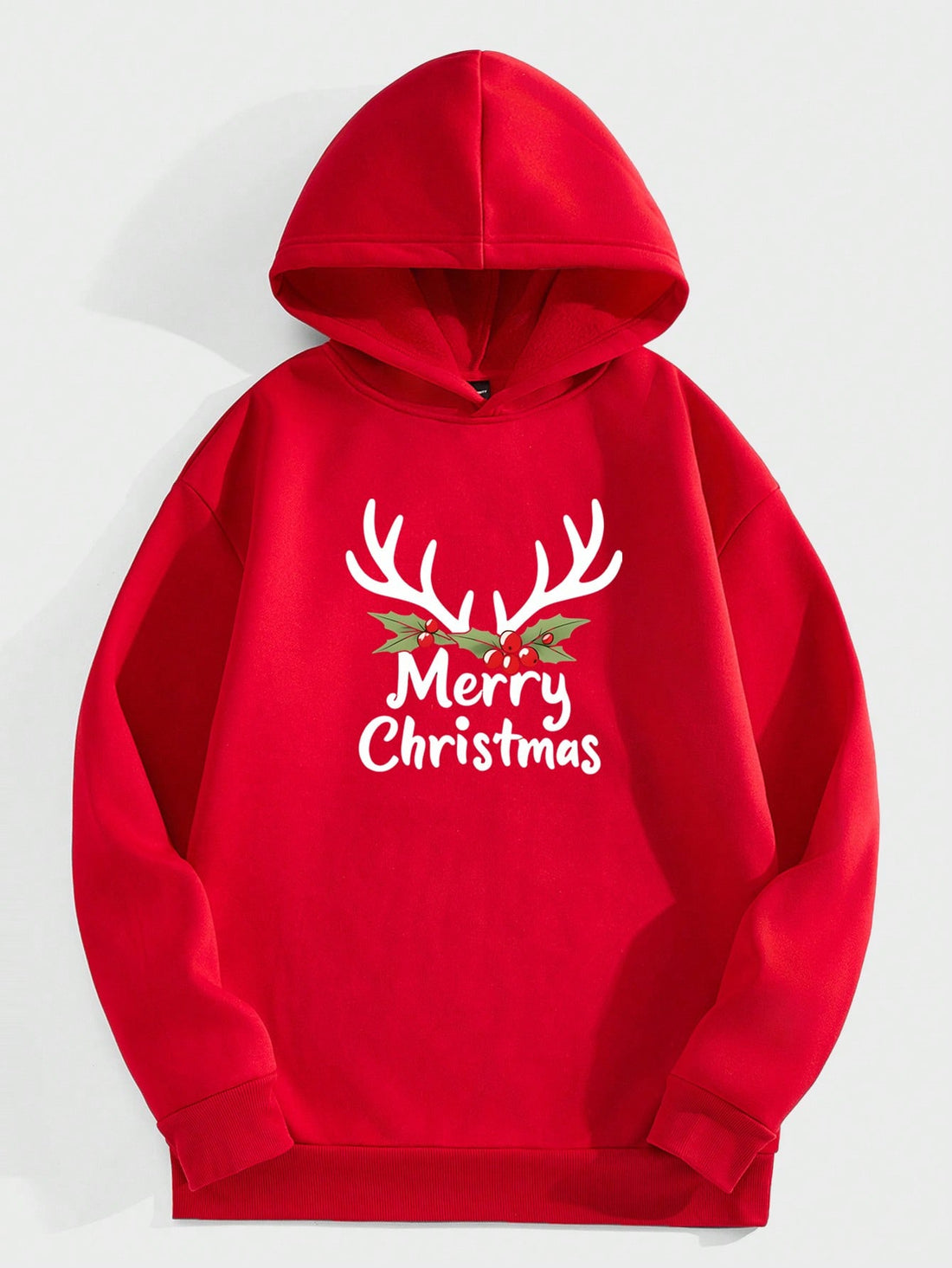 This cozy red fleece-lined hoodie is the perfect addition to your winter wardrobe. With its warm and soft material, it will keep you comfortable and stylish during the holiday season. Its timeless design and quality construction make it a must-have for any cold weather activities.