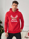 Cozy Men's Red Fleece-Lined Hoodie: Perfect for the Holidays